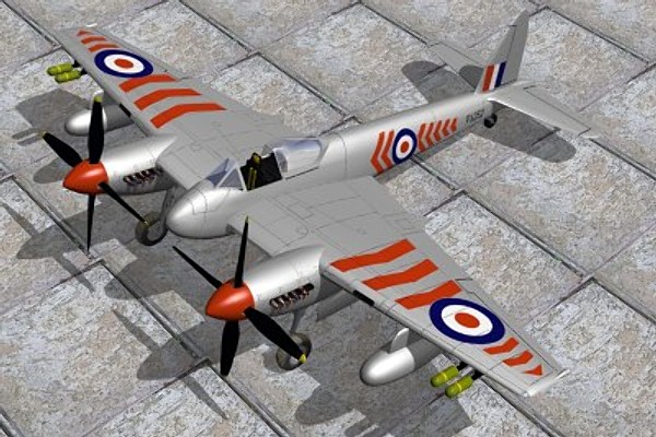 haviland hornet fighters 3d model - De haviland Hornet F1 by pbratt